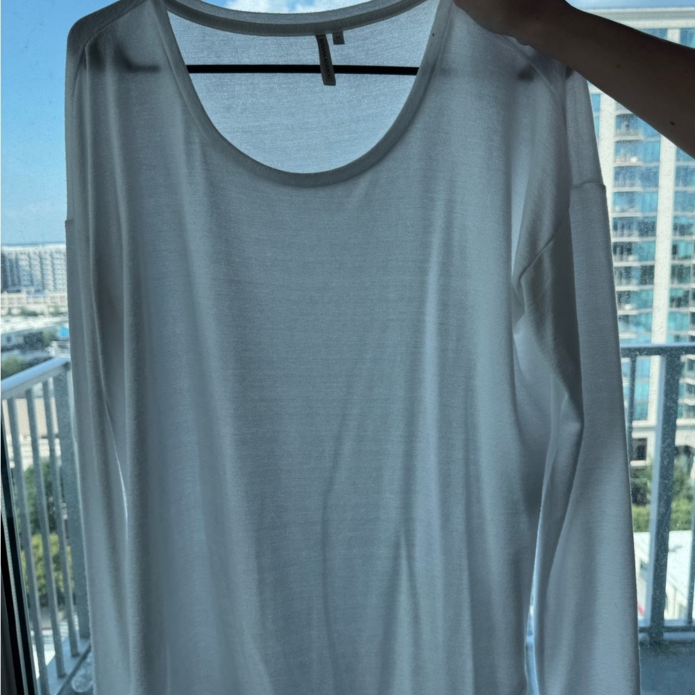 Banana Republic Sheer White Blouse